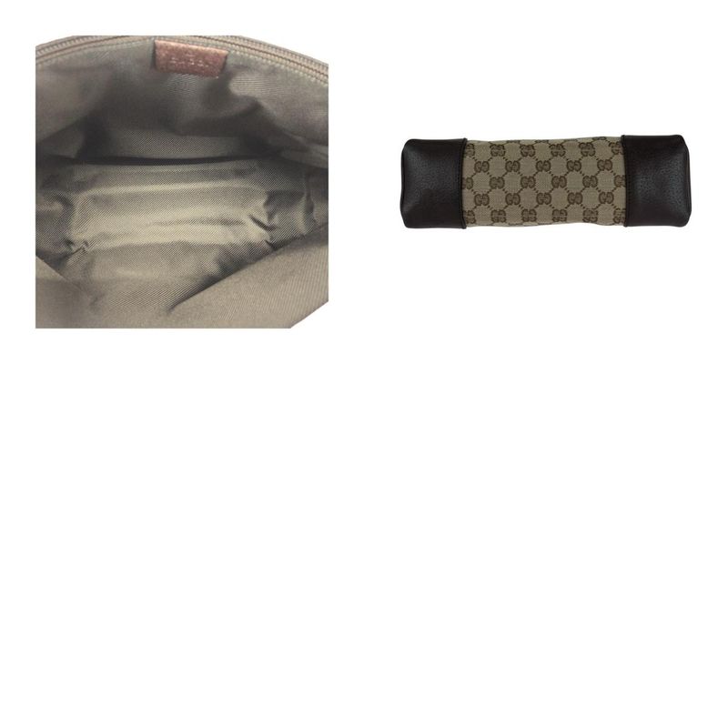 Gucci Beige Brown Silver Hardware GG Canvas/leather 114273 Shoulder Bag Women