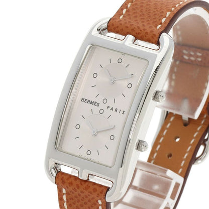 Hermes Cc3510 Cape Cod Douzone Watch SS Leather Ladies