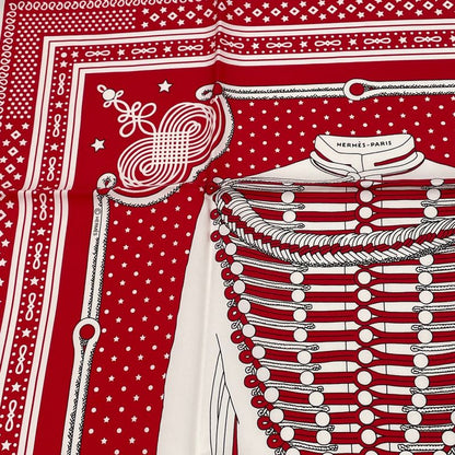 Hermes Brandebourgs Brandenburg Decor Scarf Silk Red