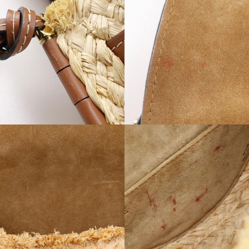 Loewe Gate Small 329.13t20-2924 Leather And Raffia Brown Women Shoulder Bag