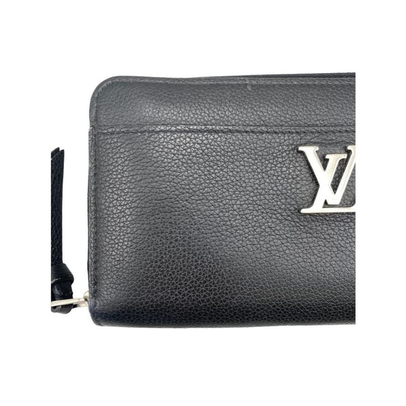 Louis Vuitton M62622 Zippy Lock Me Black Round Zipper Long Wallet Silver