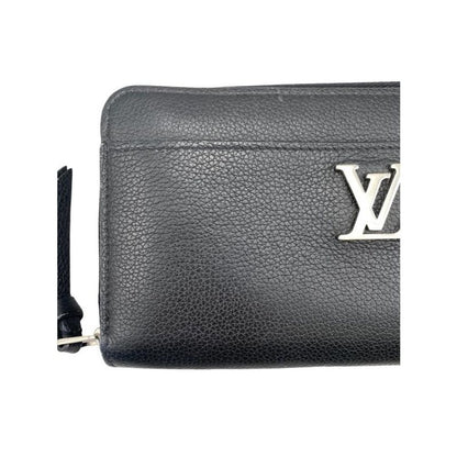 Louis Vuitton M62622 Zippy Lock Me Black Round Zipper Long Wallet Silver