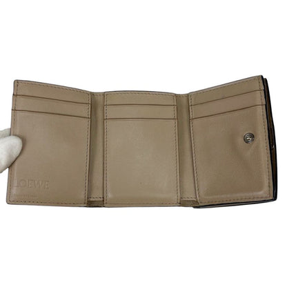Loewe Trifold Wallet Vertical Wallet Trifold Wallet Sand Glaze Compact Wallet