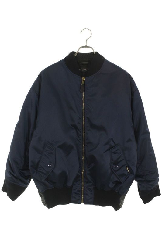 Balenciaga 509318 Tue14 Denim Switched Bomber Jacket Blouson Men's 52