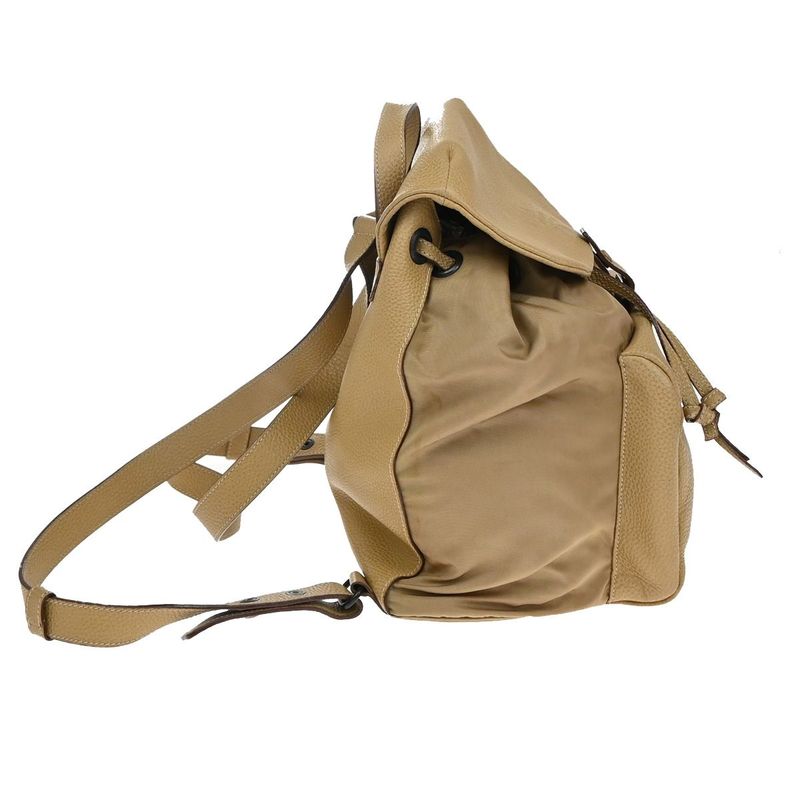 Prada Backpack Nylon Leather Beige 38ka864