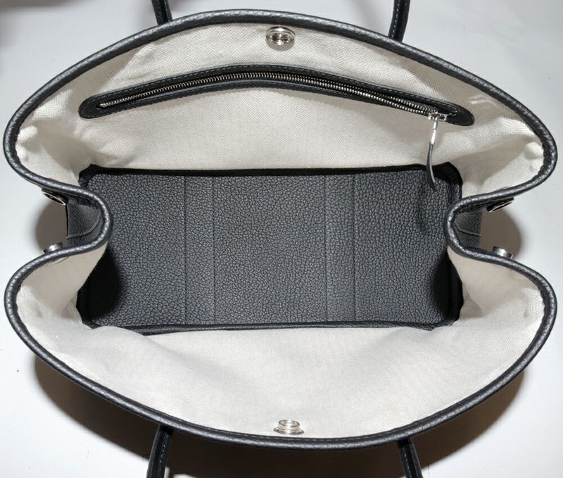 Hermes Tote Handbag Garden Party 30 TPM Negonda Black Silver Hardware