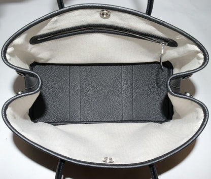 Hermes Tote Handbag Garden Party 30 TPM Negonda Black Silver Hardware