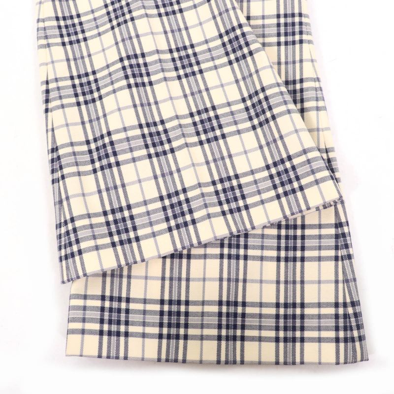 Gucci 611284 100% Wool Checked Center Press Flared Pants Ivory Black 36 Made In