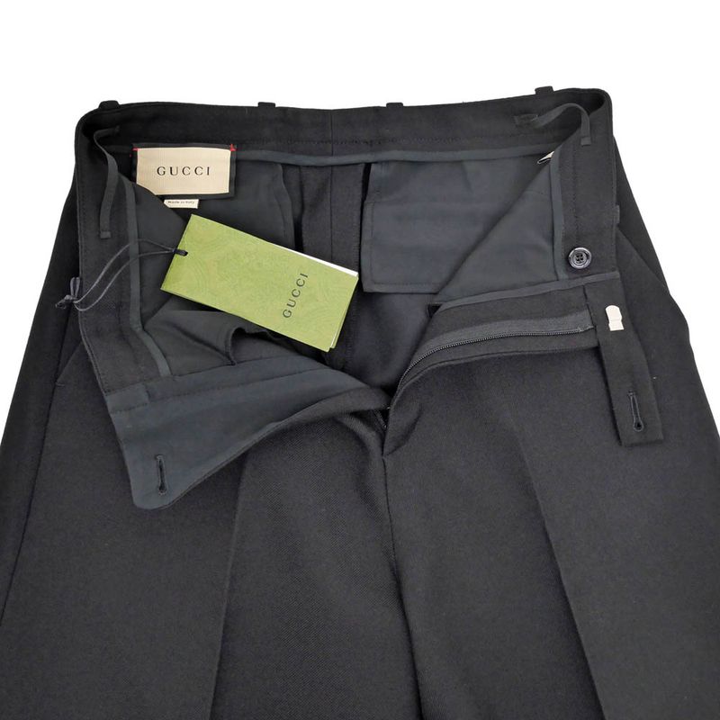 Gucci High Waist Wide Leg Pants 38 Size Black 721458 Wool Women's
