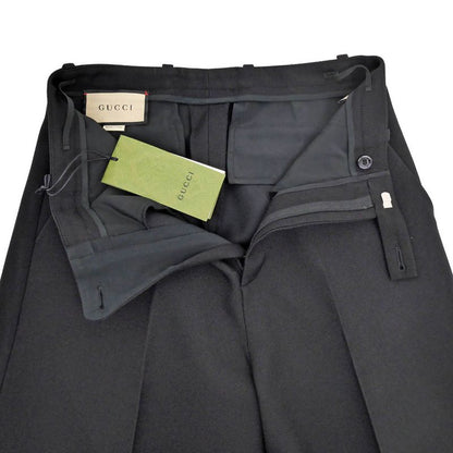 Gucci High Waist Wide Leg Pants 38 Size Black 721458 Wool Women's