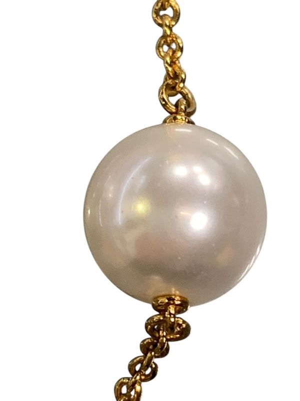 1613 Fendi Necklace -- Pearl Gld F Is Fendi Bijoux 1a3820 Never Used