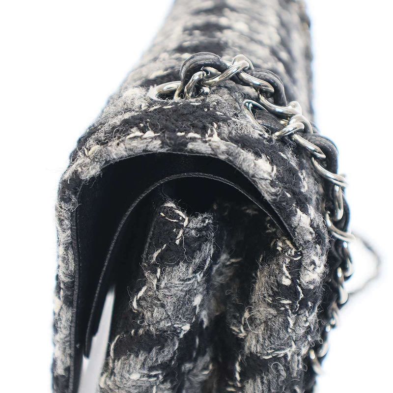 Chanel 2016 Matelasse 30 Tweed Leather Double Flap Double Chain Bag Serial 23rd