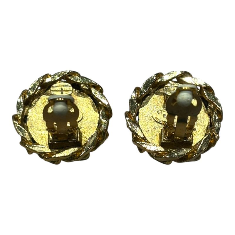 Chanel 2 3 Coco Mark Stone Earrings Ladies Gold FREE