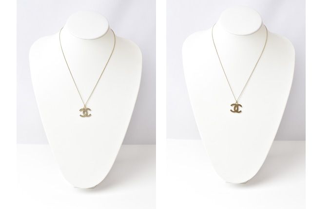 Chanel Necklace Pendant Coco Mark Rhinestone Gold