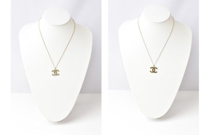 Chanel Necklace Pendant Coco Mark Rhinestone Gold