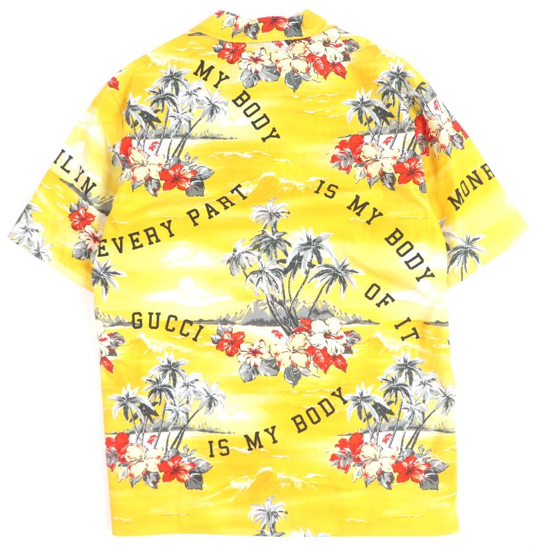 Gucci 22AW 694124 100% Cotton Hibiscus Short Sleeve Short Sleeve Bow Ring