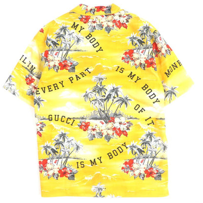 Gucci 22AW 694124 100% Cotton Hibiscus Short Sleeve Short Sleeve Bow Ring