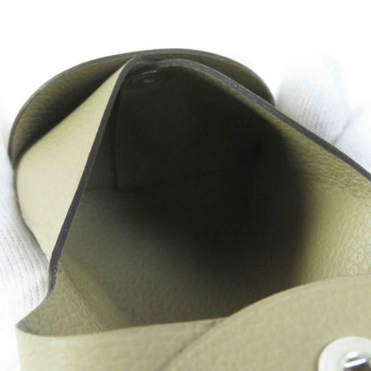 Hermes Bastia Beige Marfa Silver Hardware Evercolor Coin Case Engraved W With