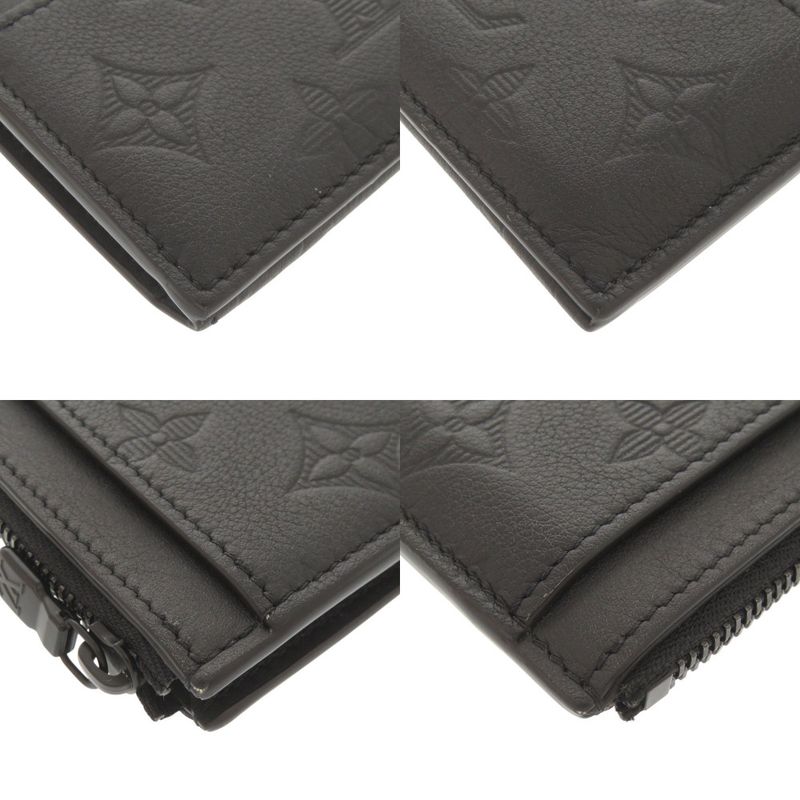 Louis Vuitton Coin Card Holder Monogram Shadow M82245 IC Chip Black Coin Case