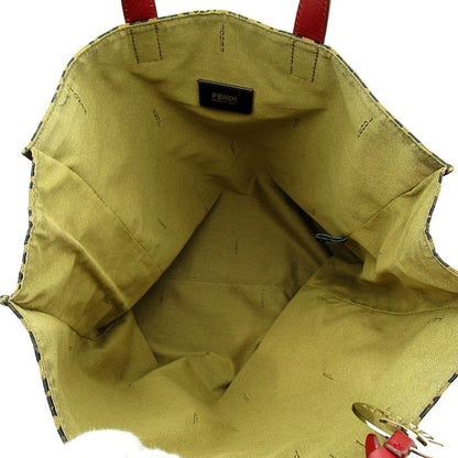 Fendi Leopard Handbag 8bh173 Canvas Ladies Handbag Brown Excellent Condition