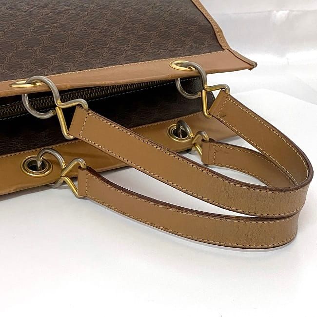 Celine Handbag Brown Macadam Tote Bag PVC Leather Preowned