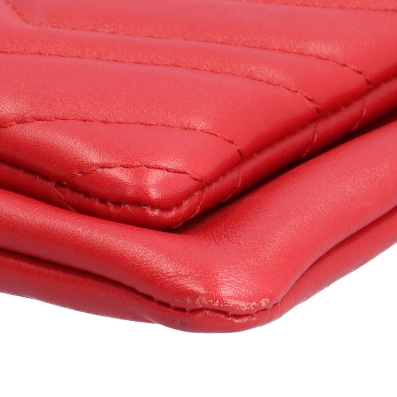 Gucci GG Marmont Shoulder Bag Leather 453878 213317 Red Ladies Gucci