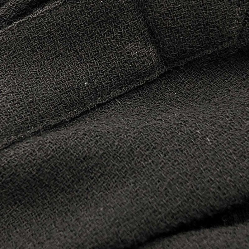 Yves Saint Laurent Wool Gather Top with Shoulder Pads Black M