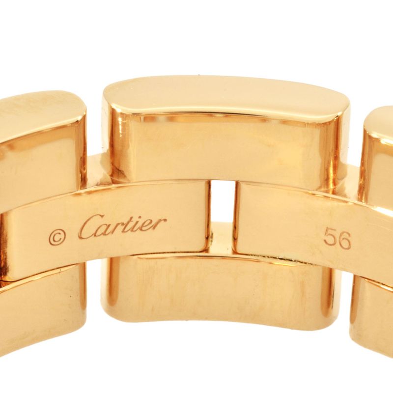 Cartier Maillon Panthère Ring #56 18K Yellow Gold 145g 3 Rows Yellow Gold Ladies