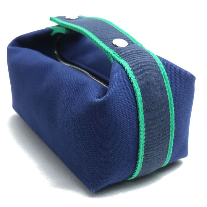 Hermes Brid A Black PM Pouch Blue/green 103222m Ladies Preowned