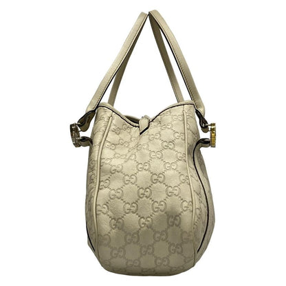 Gucci GG Twins Tote Bag Stripe Line 232963 Ivory Leather