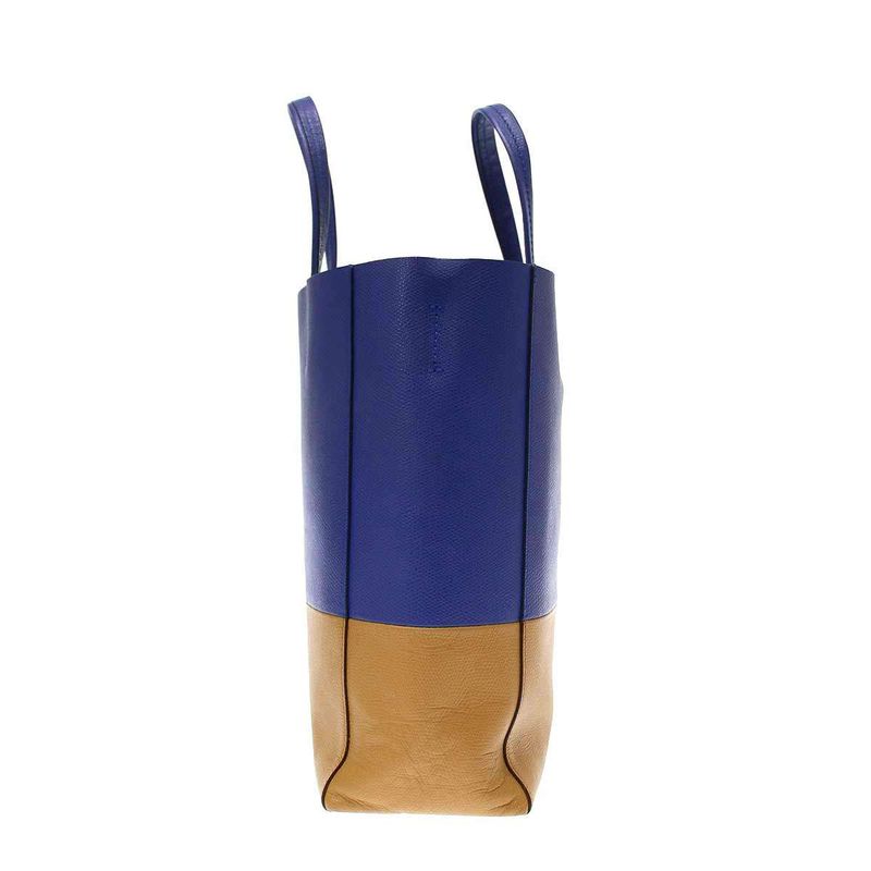 Celine Vertical Cabas Small Bicolor 2-Way Tote Bag Blue and Camel