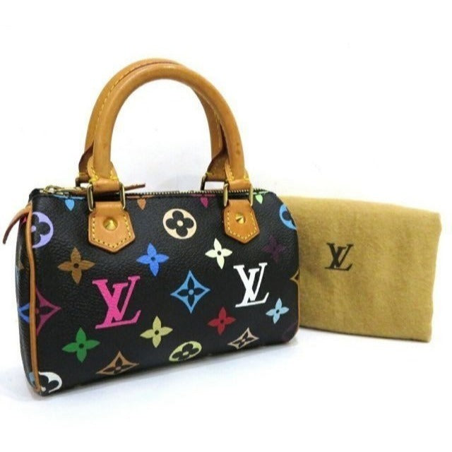 Louis Vuitton Multicolor Mini Speedy Monogram Nano Sac Bag HL Black