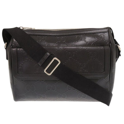 Gucci GG Embossed 658565 Black Messenger Bag Shoulder Bag Black 1774 Gucci Men's