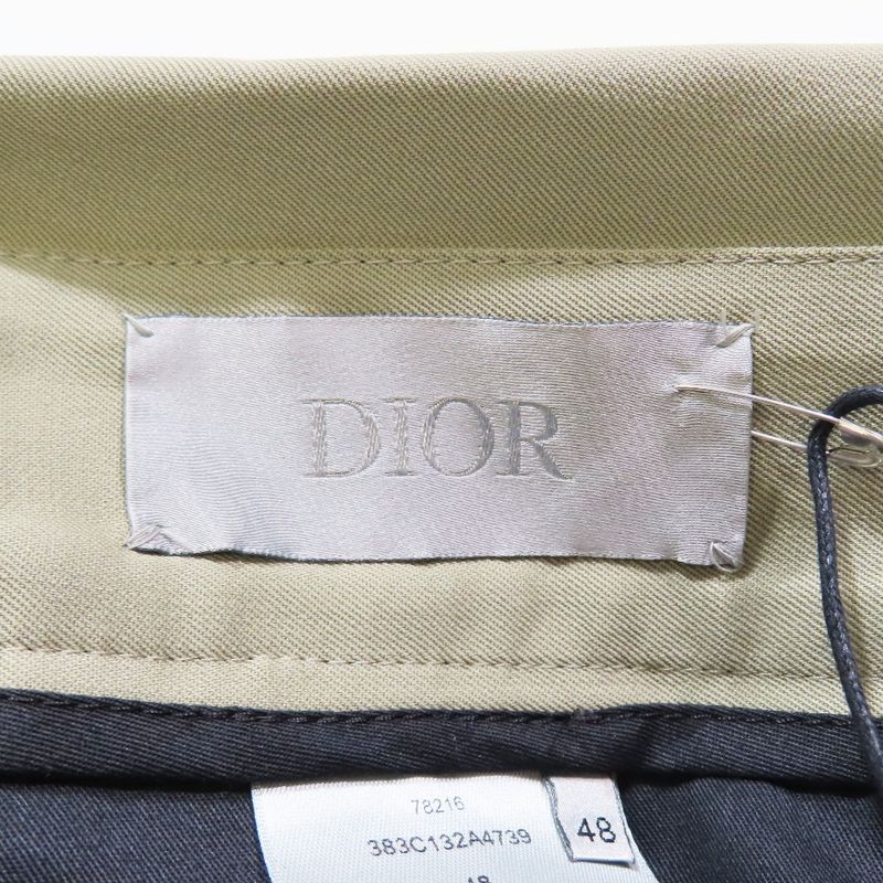 Unused 23SS DIOR Bermuda Shorts Tuck Slacks Half Pants Inside Out Waist Wool 48