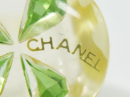 Authentic Chanel Clover Ring No 13.5 Plastic Clear Green Accessories Jewelry