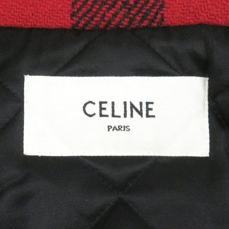 Celine 21AW 2w404018f Lumberjack Buffalo Check Cottoned Blouson Jacket Red