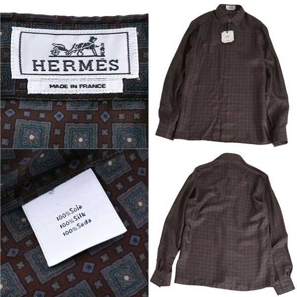 Hermes Shirt Long Sleeves Long Sleeves All-over Silk Tote