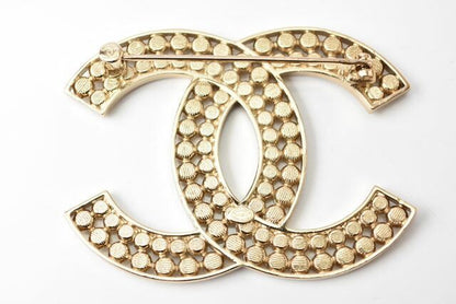 Chanel Brooch Chanel Pin Brooch Coco Mark Rhinestone Gold