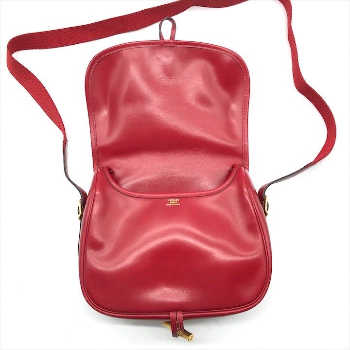 Hermes Vintage Box Calf Shoulder Bag Red
