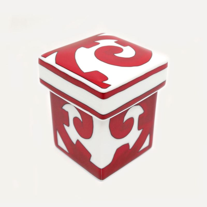 Hermes Small Box Gadalquivir White Red Pottery Accessories Others