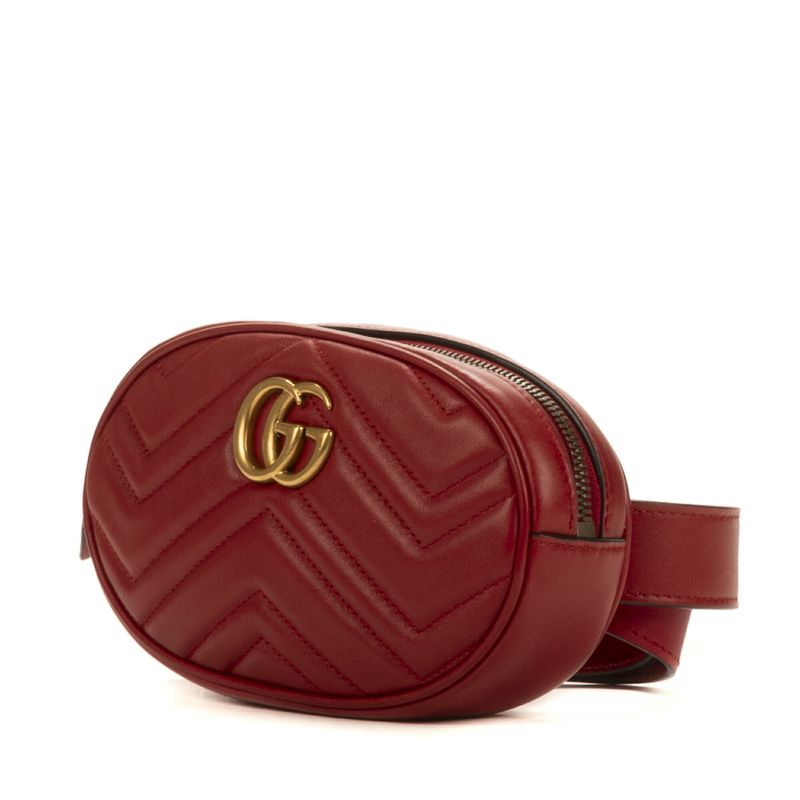 Gucci Marmont Belt Bag Red Calfskin Leather A