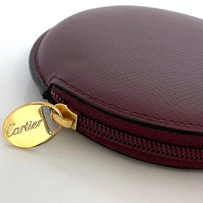Cartier Coin Case Ec22892 Bordeaux Must Excellent Condition Coin Purse