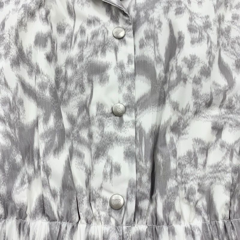 Christian DIOR Dress White Gray Kids Short Sleeve Logo Dress