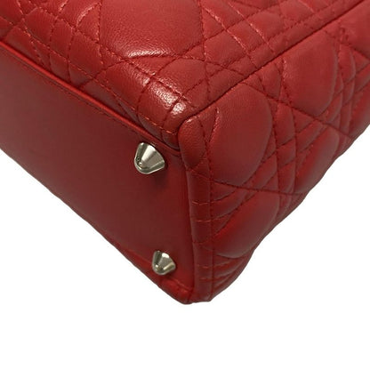 Dior/christian Dior Handbag Lady Dior Large Bag Red Leather