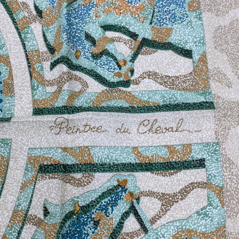 Hermes Carre 90 100% Silk Scarf Peintre DU Cheval Painter Of Horses Blawan