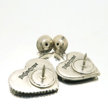 Yvessaint Laurent Pin Brooch 2 Pieces Tuck Pin Steampunk Heart Face Silver