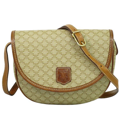 Authentic Celine Macadam Shoulder Bag Pochette PVC Beige Macadam Bag Pre-owned