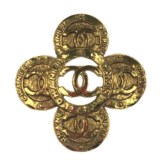 Chanel Brooch Here Mark Cross Flower Gold