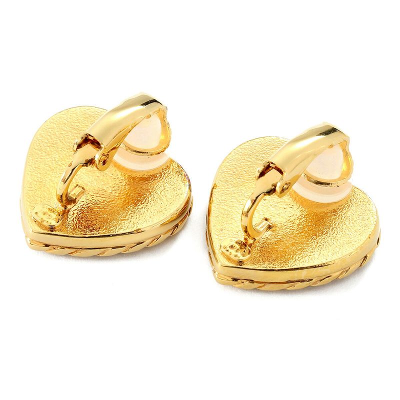 Chanel Earrings Heart Earrings Gold/navy