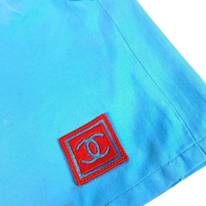 Chanel Skirt Logo CC Coco Mark P19433 Cotton Blue